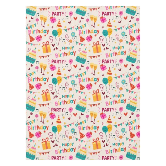 Nappe Bonne impression de fête d'anniversaire (Devant)