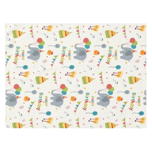 Nappe Bonne impression de fête d'anniversaire (Devant (Horizontal))