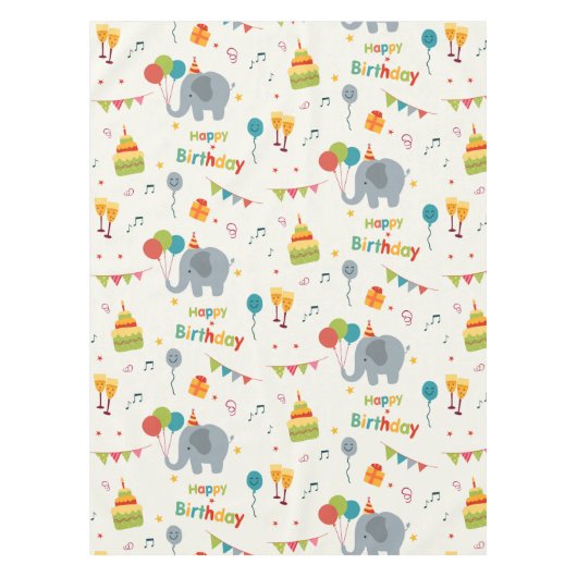 Nappe Bonne impression de fête d'anniversaire (Devant)