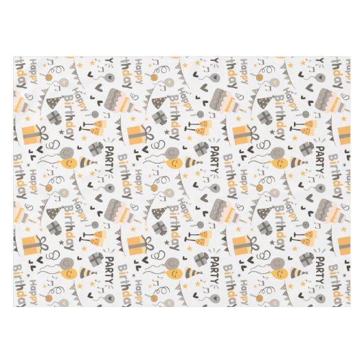 Nappe Bonne impression de gâteau d'anniversaire (Devant (Horizontal))