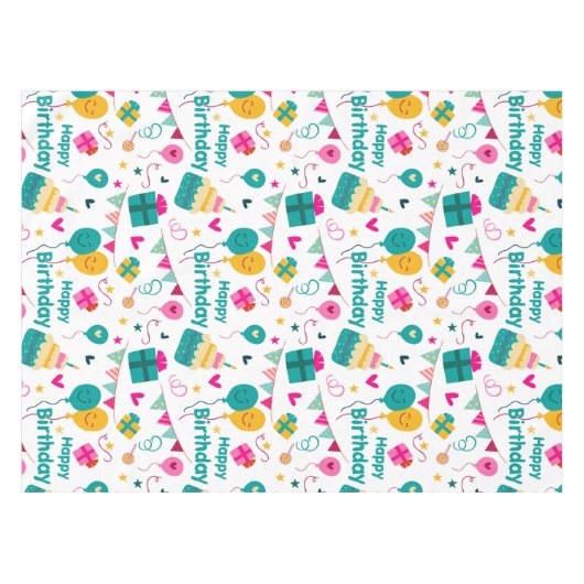 Nappe Bonne impression de gâteau d'anniversaire (Devant (Horizontal))