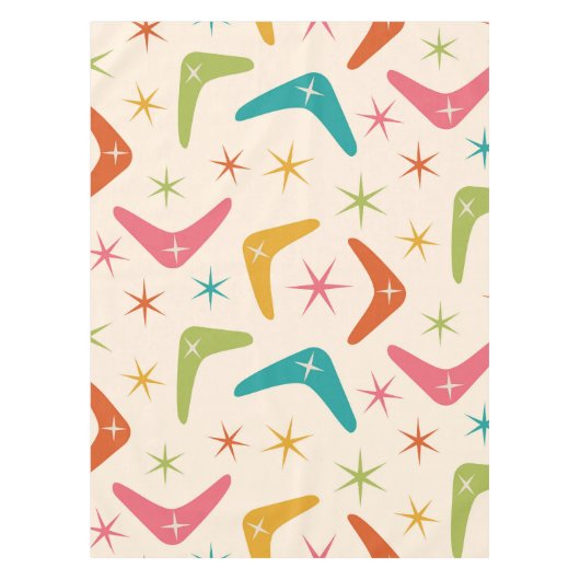 Nappe Boomerang du milieu du siècle avec Starbursts rétr (Devant)
