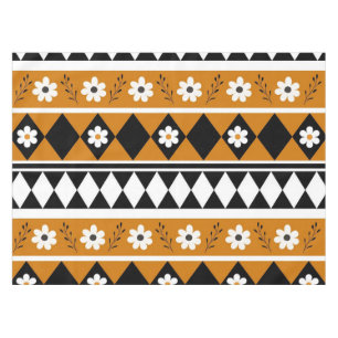 Nappe Bordure Fleur Diamant Boho Motif Floral