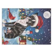 Nappe Boston Terrier Dog Winter Wonderland Noël Joie (Devant (Horizontal))