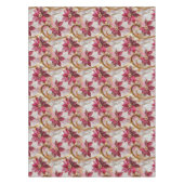 Nappe Boucles d'or Bourgogne rose Poinsettias de Noël (Devant)