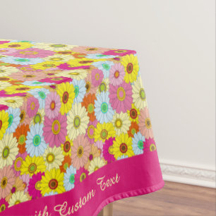 Nappe Boucles Fleurs Rétro Marguerites colorées Motif Fl