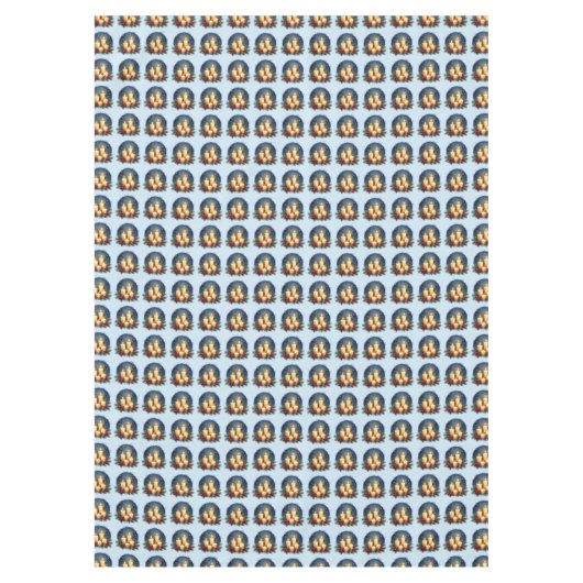 Nappe Bougie de Noël avec Poinsettias (Devant)