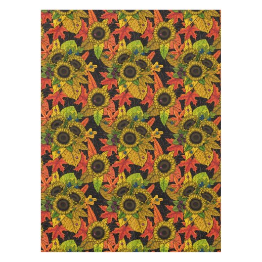 Nappe Bouquet d'automne noir (Devant)