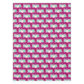 Nappe Bouquet de fleurs rose et vert Pastel sur Magenta  (Devant)