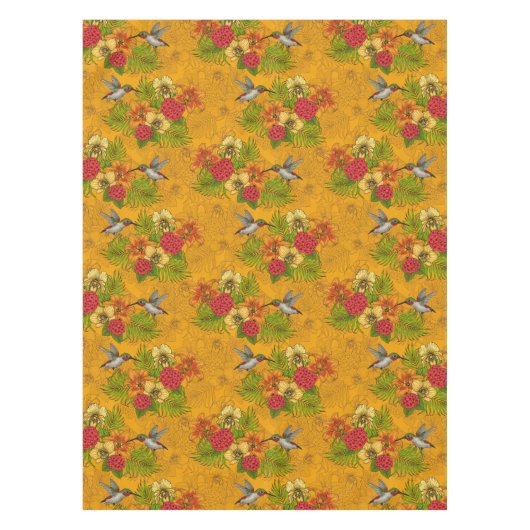 Nappe Bouquet tropical et colibris 2 (Devant)