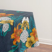 Nappe Bouquet tropical sur bleu (In Situ)