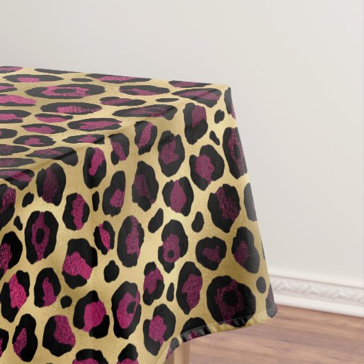 Nappe Bourgogne et Or Série Léopard Design 2 (In Situ)