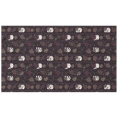 Nappe Bourgogne foncé Gothique Crâne et rayures de roses (Devant (Horizontal))