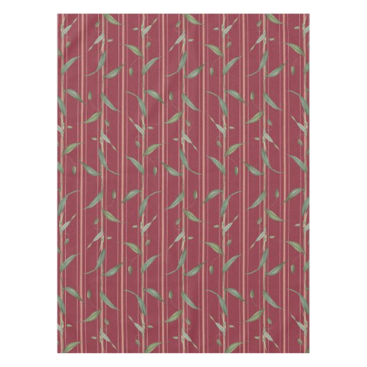 Nappe Branche de feuilles sur papier peint rouge (Devant)