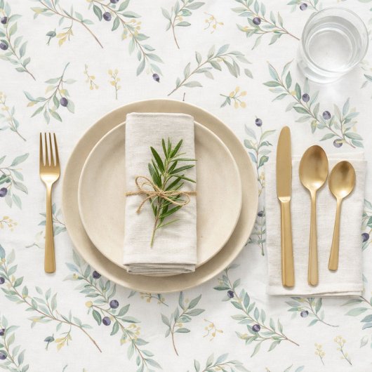 Nappe Branche d'olive Vert Rustique