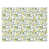 Nappe Branches de citron avec fleurs et fruits sur blanc (Devant (Horizontal))