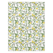 Nappe Branches de citron avec fleurs et fruits sur blanc (Devant)