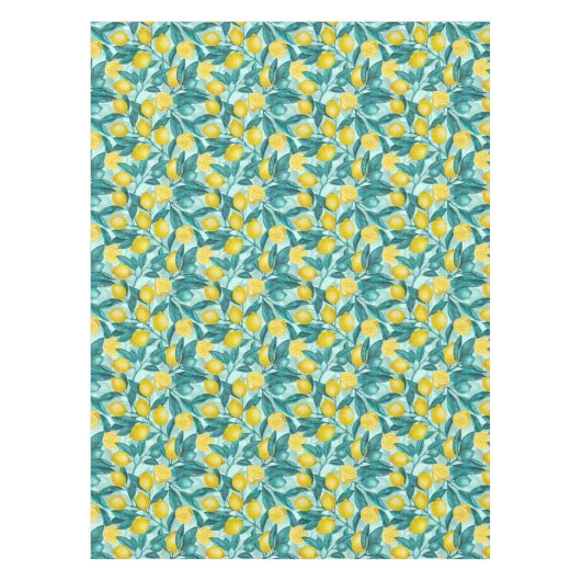 Nappe Branches de citron bleu et jaune (Devant)