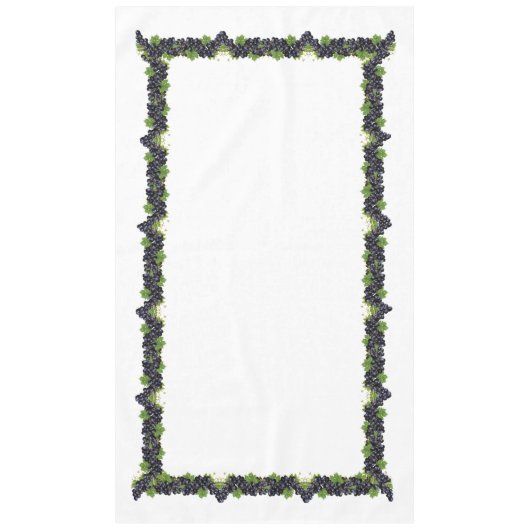 Nappe Branches de raisins rouges sur blanc (Devant)