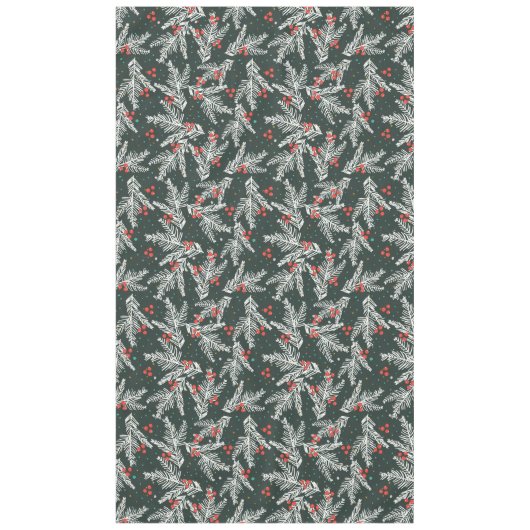 Nappe Branches de sapins blancs de Noël (Devant)