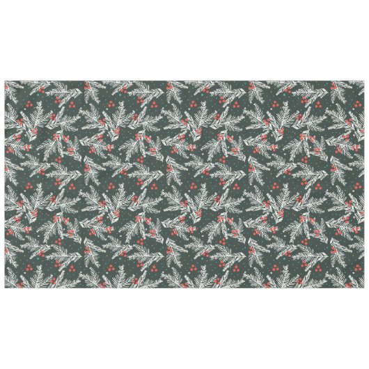 Nappe Branches de sapins blancs de Noël (Devant (Horizontal))