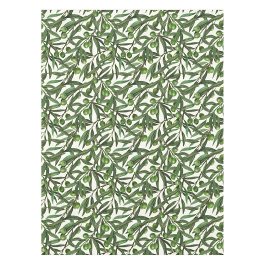 Nappe Branches d'olive sur blanc (Devant)