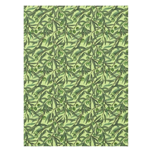 Nappe Branches d'olive sur le vert miel (Devant)