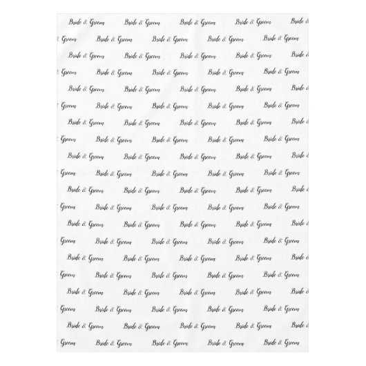 Nappe Bride Groom Black White Typographie (Devant)