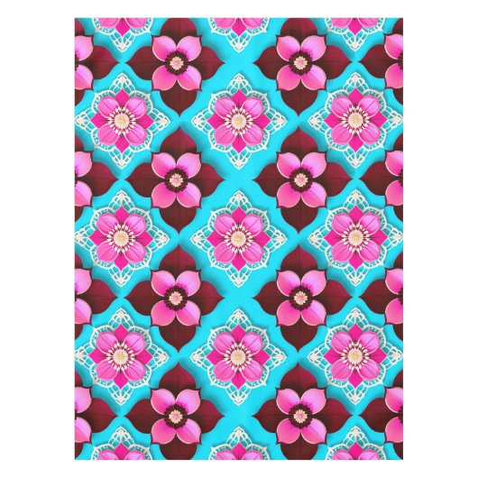 Nappe Bright Floral Pattern avec Fleurs roses (Devant)