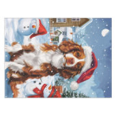 Nappe Brittany Spaniel Dog Winter Wonderland Noël (Devant (Horizontal))