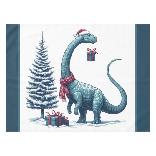 Nappe Brontosaurus dinosaure de Noël (Devant (Horizontal))