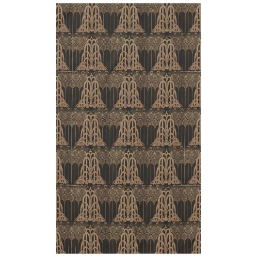 Nappe Bronze, noir, Art déco, Art nouveau, floral, motif (Devant)