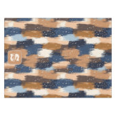 Nappe Brosses Abstraites en bleu, blanc et Brown (2) (Devant (Horizontal))