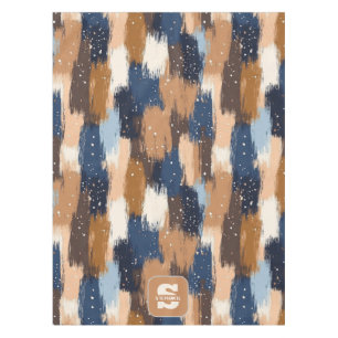 Nappe Brosses Abstraites en bleu, blanc et Brown (2)