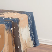 Nappe Brosses Abstraites en bleu, blanc et Brown (2) (In Situ)