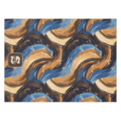 Nappe Brosses Abstraites en bleu et Brown (Devant (Horizontal))