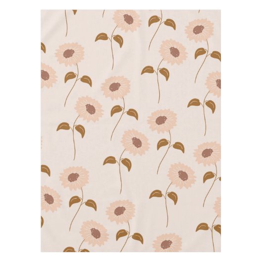 Nappe Brown Beige Retro Y2K Hippie Motif de tournesol (Devant)