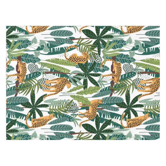 Nappe Brown leopard in the tropical lush jungle leaves (Devant (Horizontal))