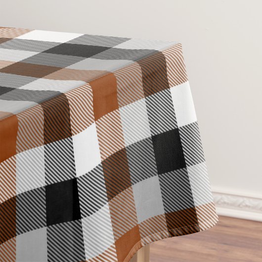 Nappe Brown noir blanc Twill En vichy design