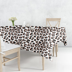 Nappe Brown noir et Empreinte de léopard blanc