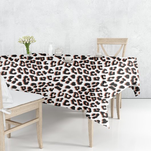 Nappe Brown noir et Empreinte de léopard blanc