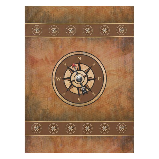 Nappe Brun Nautique Rustique Conception (Devant)