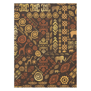 Nappe Bruns africains ethniques et or #12 de modèle
