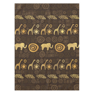 Nappe Bruns africains ethniques et or #1 de modèle