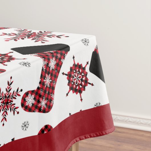 Nappe Buffalo rustique Plaid Stocker Snowflakes Noël (In Situ)