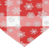 Nappe Buffle rouge et blanc planté avec des flocons de n (Angle)