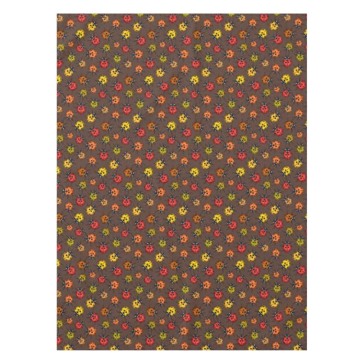 Nappe Bugs colorés sur brun (Devant)