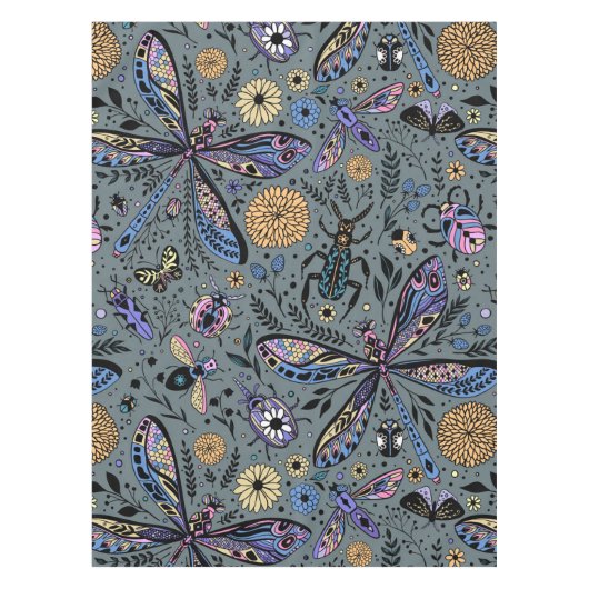 Nappe Bugs de Doodle sur le gris de latte (Devant)