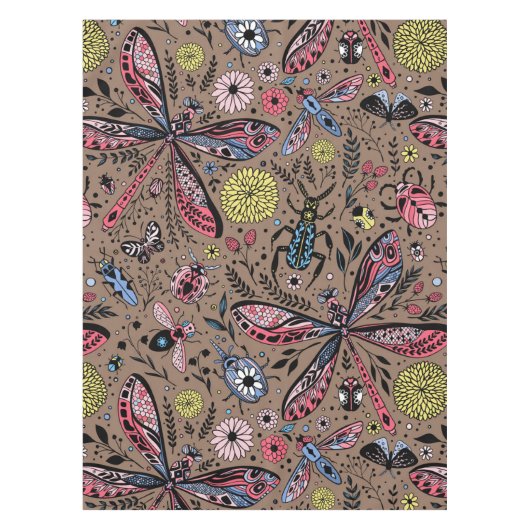 Nappe Bugs de Doodle sur mocha brown (Devant)