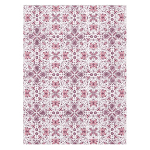 Nappe Buissons, magenta foncé et rose sur blanc
